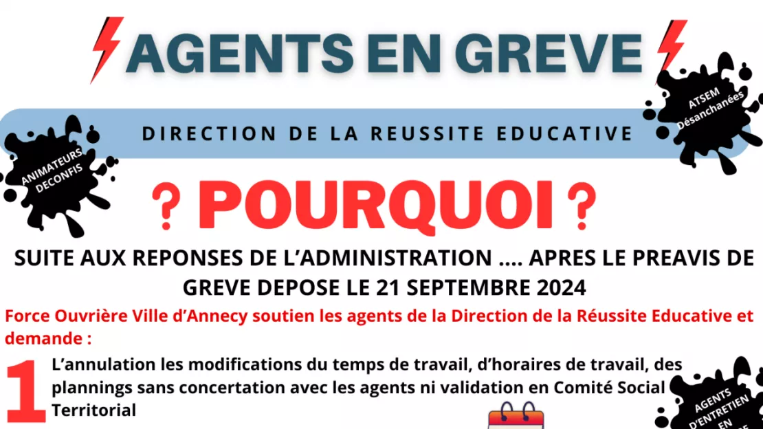 Annecy: grève des agents des écoles ce vendredi